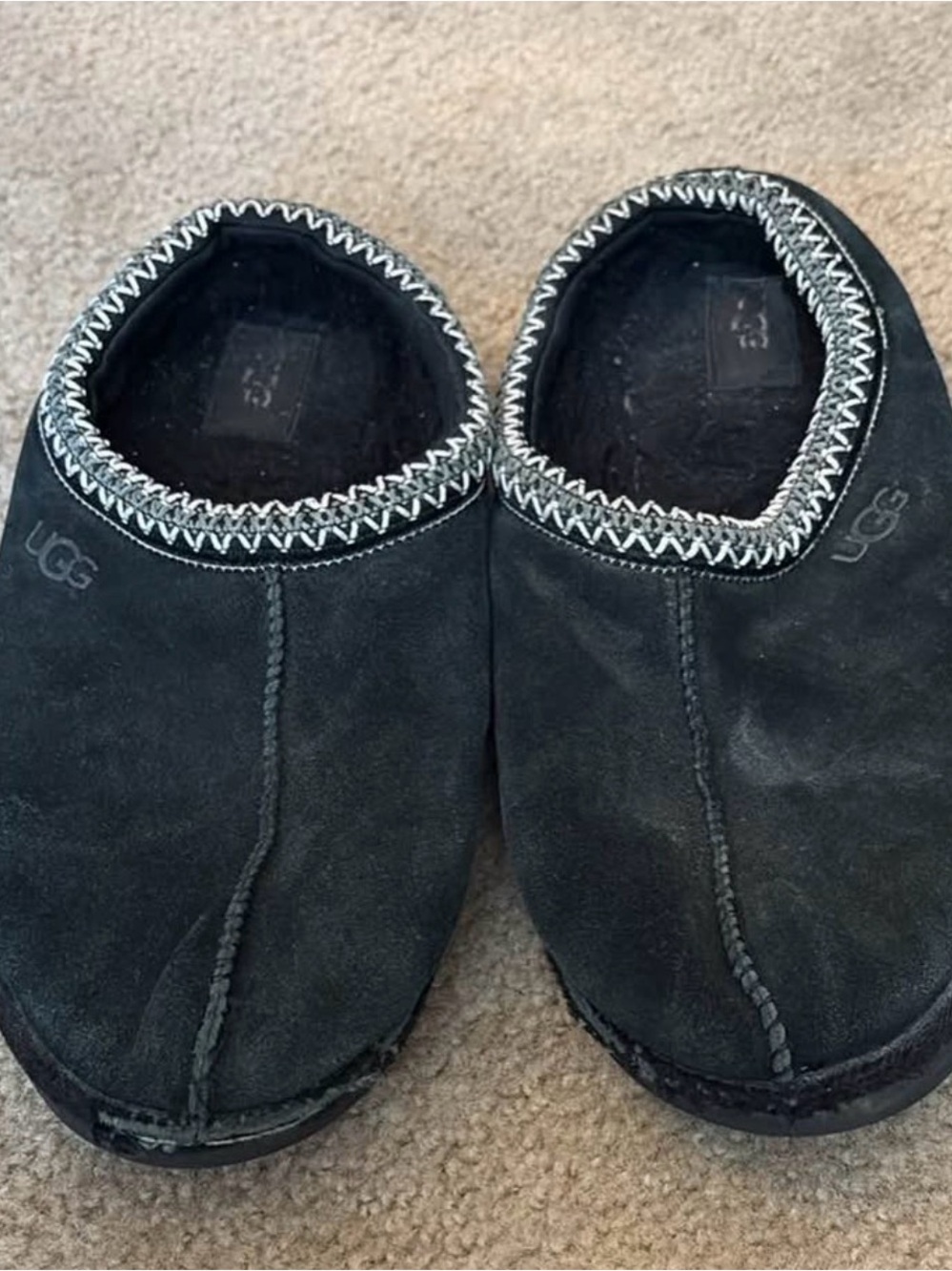 UGG Black Suede Cozy Slip-On Clogs